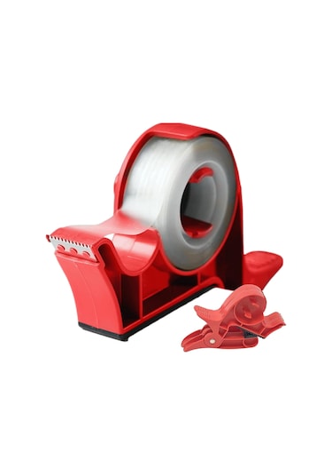 Sones 2 Adet / Paket Entegre Bant Dağıtıcılı Sarma Kağıdı Tutucu Masa Kelepçeleri Kırmızı