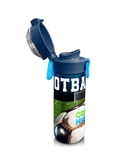 Coral High Kids Lacivert Futbol Desenli Pipetli Ve Direkt İçim Çelik Termos 500 Ml 31995 Siyah