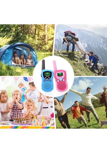 Yaozixa 2'li Mavi Çocuk Walkie Talkie - 3km Uzaklık, 8 Frekans, 99 Kanal, Aydınlatıcı, Düşük Gürültü, Outdoor Oyunlar İçin