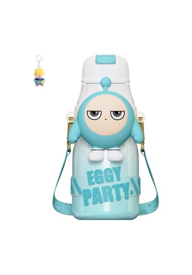 Runxi Life Hall Yumurtalı Waffle Parti Çocuk Termos Bardağı Su Bardağı Öğrenci Anaokulu Özel Su Bardağı Erkek Ve Kız Pipetli Su Isıtıcısı If9spg Açık Mavi