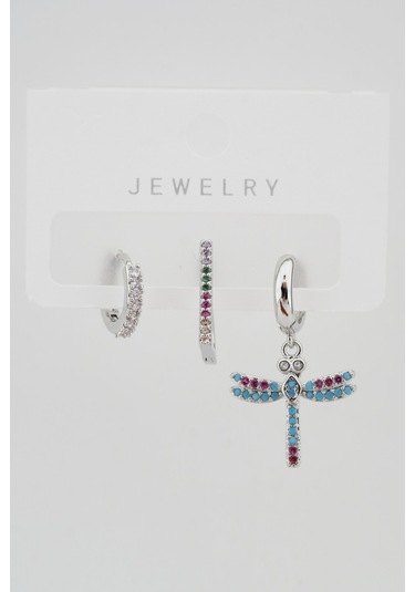 Kadın Altın Kaplama Kararmaz Yusufcuk Figürlü 3'Lü Zirkon Set Kü Gümüş-M Altın