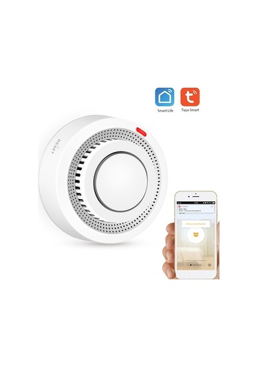 Akıllı Wifi Duman Dedektörü - 80db Alarmlı, Tuya Uyumlu, Mobil Bildirimli Yangın Güvenlik Sistemi