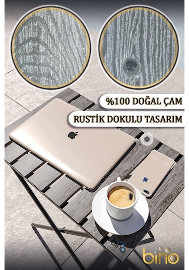 Bino Katlanır Yükseklik Ayarlı Ahşap Kamp Masası Piknik - Balkon - Mutfak Masası Siyah