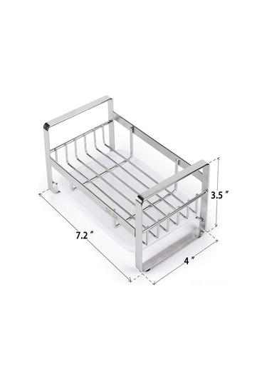 Wezone Stainless Steel Kitchen Sink Organizer: Silver Hanging Rack For Dish Cloths, Sponges - Faucet-mounted Storage Solution With Durable Design Gümüş