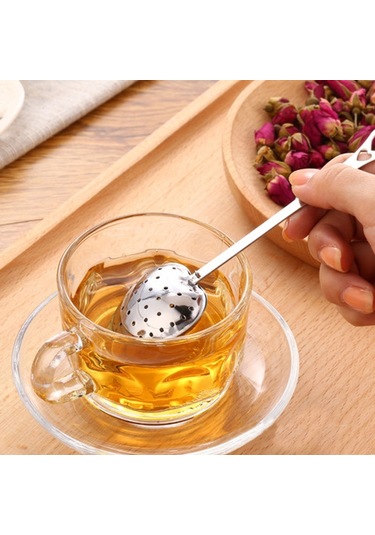 Sones 2 Adet Paslanmaz Çelik Pratik Kalp Şeklinde Çay Demleme Kaşığı Süzgeç