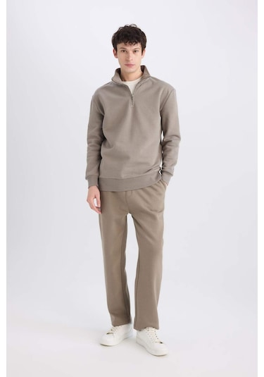 DeFacto Regular Fit Eşofman Altı İçi Polarlı Basic Düz Cepli Beli Bağcıklı Düz Paça D7836AX25SPKH510