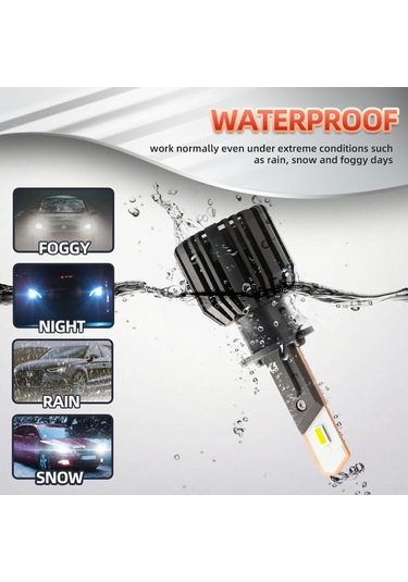 Honmex H1 Tipi 50w 8000lm 6000k Ip68 Su Geçirmez Led Araç Farı Seti 2 Adet