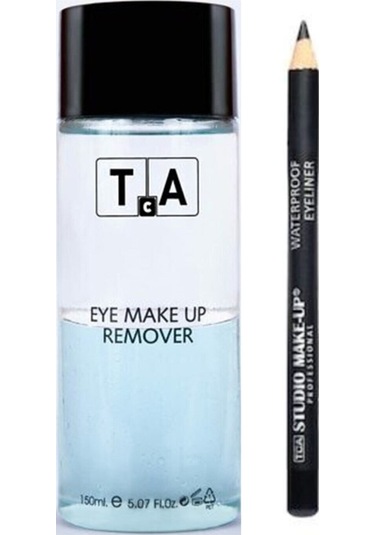 Tca Studio Make-Up Suya Dayanıklı Eyeliner Siyah + Göz Makyaj Temizleyici 150 ML