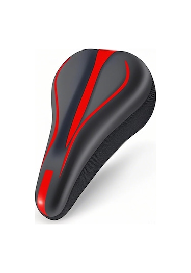 Yifomall Bisiklet Pu Deri-silikon Yastık Kılıfı, Dağ Bisikleti İçin Sponge Dolgulu, Sırt Ağrısı Azaltıcı, Konforlu Sürüş, Siyah-kırmızı Kırmızı