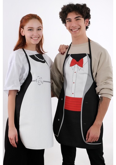 Beautiful İkili Paket Sıvı Geçirmez Su Geçirmez Mutfak Önlüğü Gelin&damat