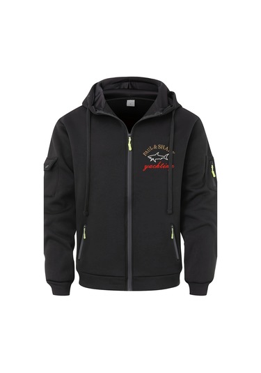 Erkek Sonbahar Ve Kış Fermuarlı Kapüşonlu Sweatshirt Lacivert