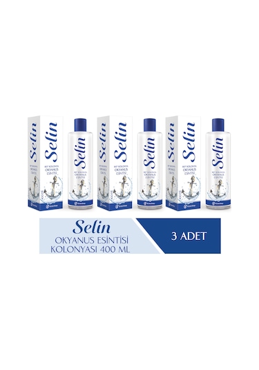 Selin Parfümlü Kolonya Okyanus Esintisi 400 ML 3'lü