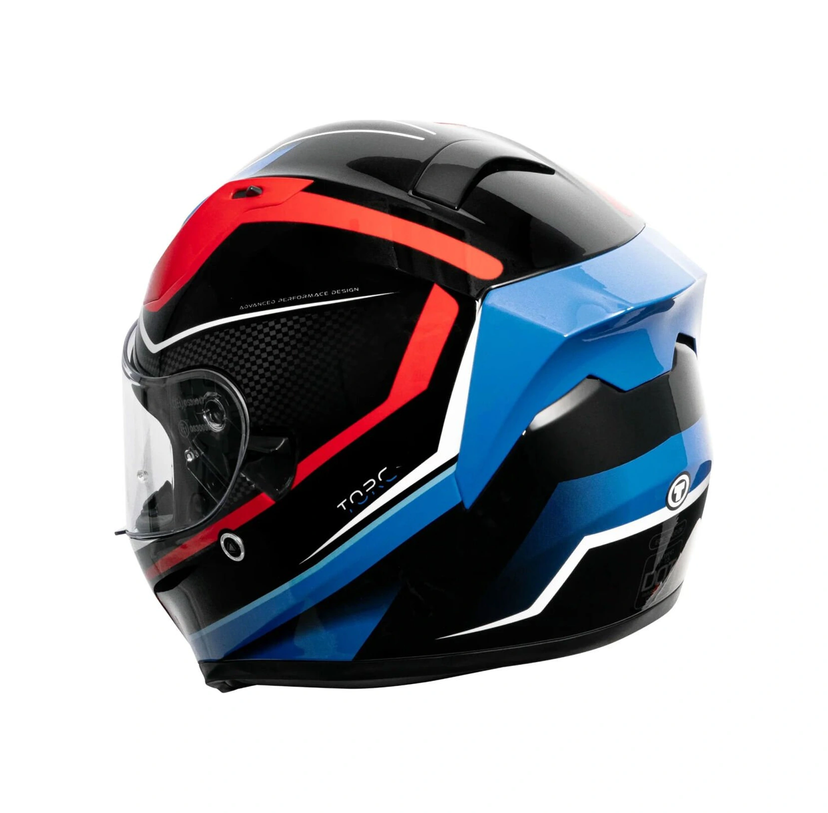 Torc T-15 Route Kapalı Motosiklet Kaskı Siyah - Mavi - Kırmızı