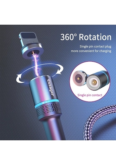 Prestigegoods Essager Mıknatıslı Usb C Kablo, Hızlı Şarj, Mikro Usb, Veri Ve Şarj, Cep Telefonu Kablosu