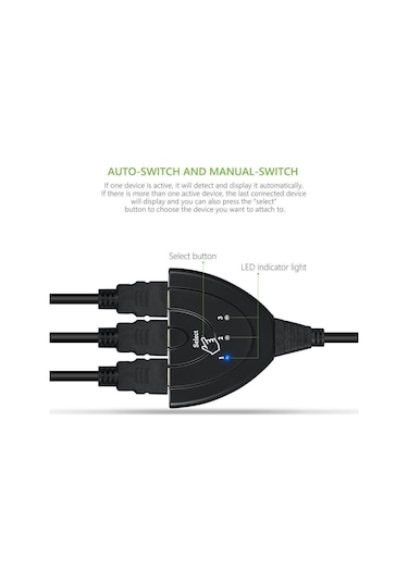 4586 Hdmi Çoklayıcı Switch 3 Port Çoğaltıcı