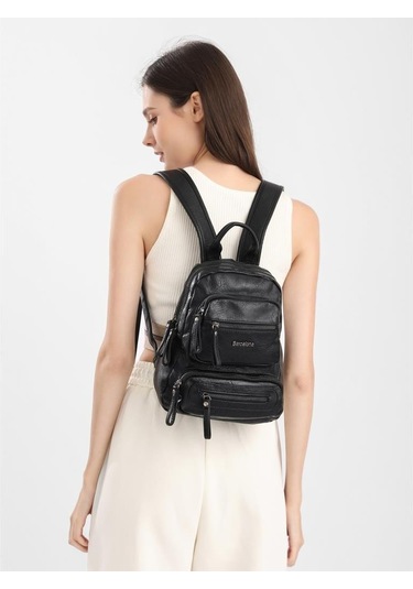 Mini Boy Yıkama Deri Kadın Sırt Çantası 21-k Barcelona 1929 Koyu Bej