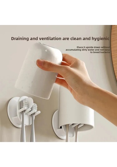 Kosona Duvar Montajlı Aileler İçin Diş Fırçası Tutucu, Çocuk Ve Çiftler İçin Tuvalet Dolabı, Diş Macunu Tutucu İle Banyo Düzenleyici Diğer