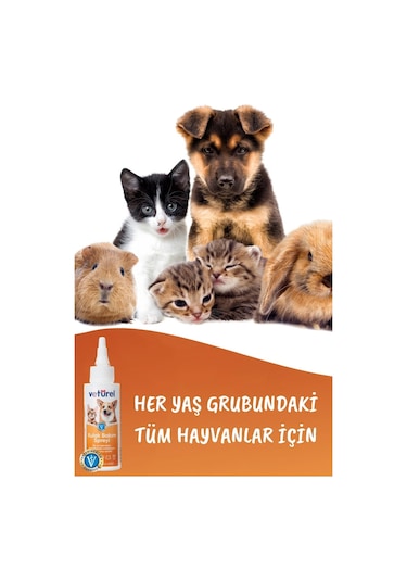 Veturel Kedi Kulak Temizleme Solüsyonu Kir Enfeksiyon Kaşıntı Koku Önleyici Bakım 3 x 100 ML