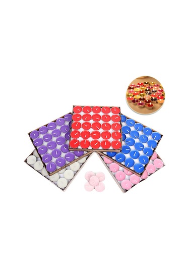 Çay Işığı Mumlar 50'li Pakette Kokusuz Tealight Mumlar Romantik Aşk Mumları Ev Dekorasyonu Düğün Doğum Günü İçin Toplu Mavi