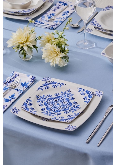 Karaca  Square Bone Miranda 24 Parça 6 Kişilik Yemek Takımı