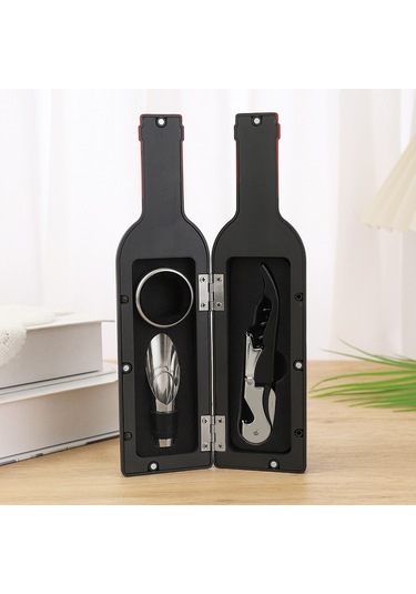 Yystore Şarap Tirbuşon 3 Parçalı Set Ts-19872 Yaratıcı Depolama Seti Siyah