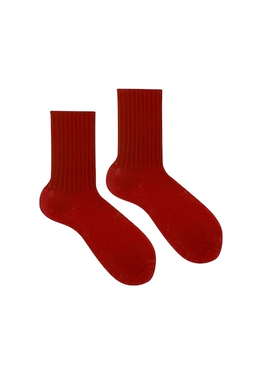Ozzy Socks Soft Touch Kışlık Kadın Yünlü Uyku Çorabı Bordo