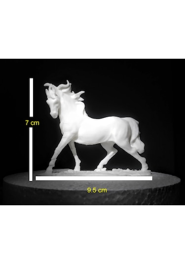 Beyaz At Heykeli Biblo 9.5x7 Cm Özel Tasarım