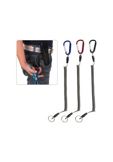 Konesam Kırmızı Elastik Balıkçılık Sap Koruması, Çelik Tel Geri Çekilebilir İp, 135cm Uzunluk, Balıkçılık Gereçleri İçin Kolay Takma Kanca