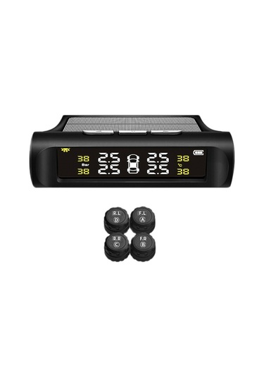 Sones Yb-q0248 Universal Araç Kablosuz Güneş Enerjili Harici Lastik Basıncı Monitör Dedektörü