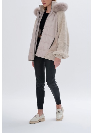 Valmenti Kadın Kürk Bej Mont 616 5194 Bn Kurk Sk24/25 Bej Bej