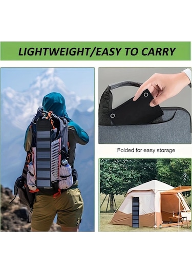 Elmpaly Usb-c Güneş Paneli 6 Katlanır Taşınabilir Şarj Cihazı Tablet Laptop Kamp