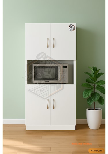 Tamamı Mdf 4 Kapaklı Mikrodalga/mini Fırın Dolabı Çok Amaçlı Mutf