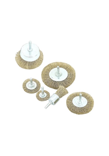 Bay-Tec 6 Parça Çelik Tel Fırça Seti Mk1260 Matkap Tel Fırça 6'Lı N11.2474