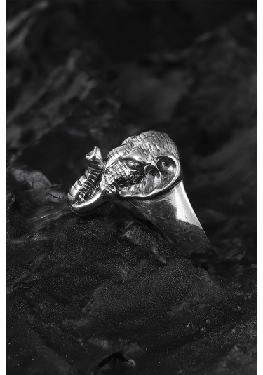 925 Ayar Gümüş Fil Motifli Yüzük Çok Renkli