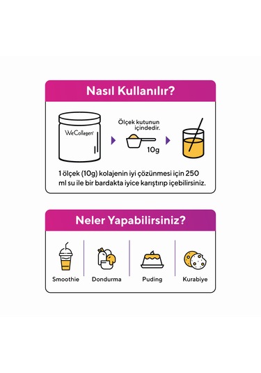 Biomet Wecollagen Tip 1-2-3 Arı Sütü Toz Collagen Kolajen 300 Gr