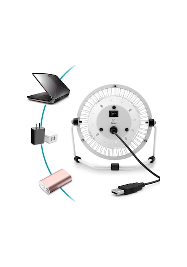 Hadron HDX7251 Metal 8" USB Masaüstü Taşınabilir Vantilatör