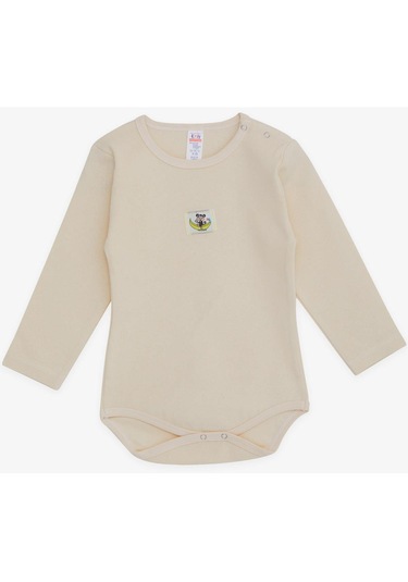 Breeze Erkek Bebek Çıtçıtlı Zıbın Body Maymuncuk Baskılı 9 Ay-3 Yaş, Krem Krem