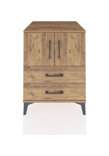 Kronos Komodin 2 Raflı Tek Çekmeceli 2 Kapaklı 60x59x80 Çam-çam Atlas Çam