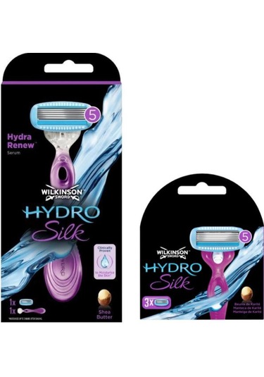 Wilkinson Sword Hydro Silk 5 Bıçaklı Kadın Tıraş Bıçağı + 3 Yedek Başık