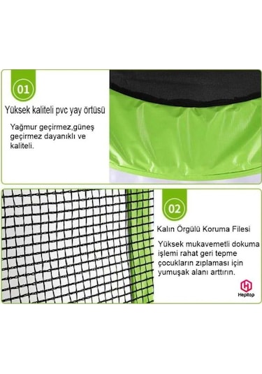 Hepitop Koruma Fileli Katlanabilir Çocuk Trambolini 140 CM