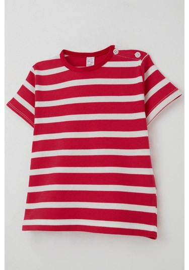 Breeze Kız Çocuk Tişört Patlı Çizgili 1-4 Yaş, Fuşya Fusya