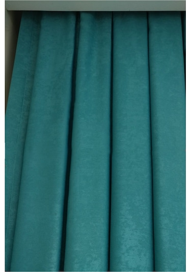 Evdepo Home Açık Petrol Düz Renk Soft Fon Perde Tek Kanat (507268531) Turkuaz