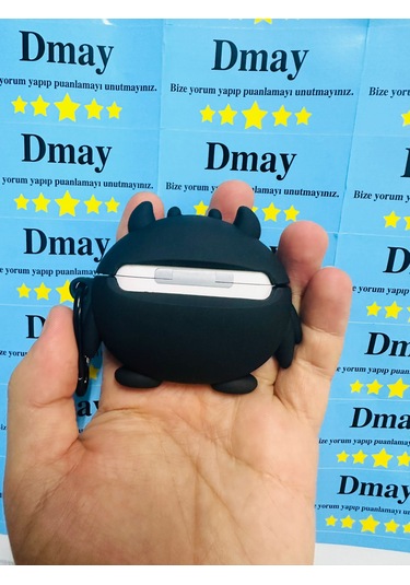 Apple Airpods Pro 3. Nesil 2025 Uyumlu Figürlü Silikon Kılıf Anahtarlıklı Kılıf Açık Yeşil