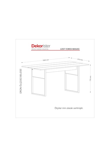 Dekorister Exclusive Lost Yemek Masası Ceviz