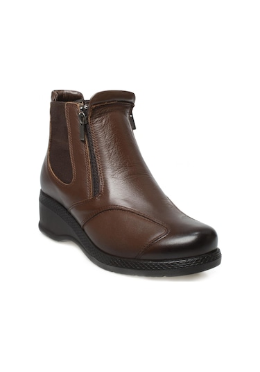 Forelli 25652 Cift Fermuarlı Comfort Taba Kadın Bot Taba