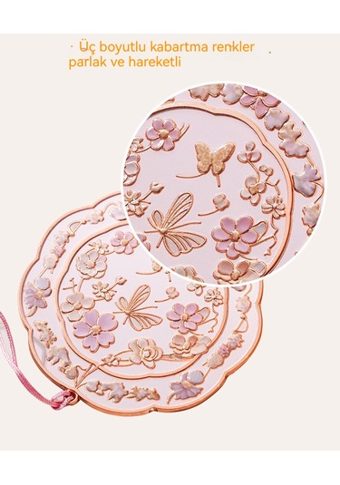 Aurora Taşınabiler Ayna Metal Çin Tarzıhatıra Hediyesi Taşın Edilse Kücük Ayna Pembe