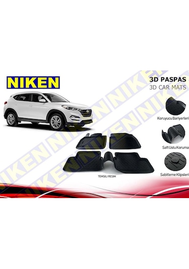 3D Paspas Siyah 4 Parça Hyundaı Tucson 2015 N11.17963