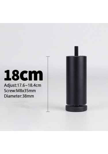 Suntek 4 Adet Alüminyum Alaşımlı Mobilya Ayakları Siyah-18cm Çok Renkli