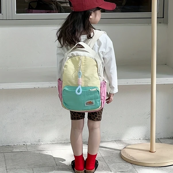 Elmpaly Sarı Yeşil Renk Blok Nylon Sırt Çantası Ayarlanabilir Askılar Hafif Ve Yıkanabilir Sarı-yeşil