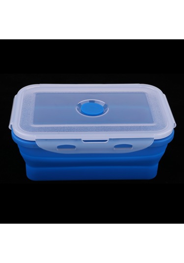 Homyl Katlanır Silikon Öğle Yemeği Kutusu Kase Bento 540ml-mavi 540ml Mavi Çok Renkli